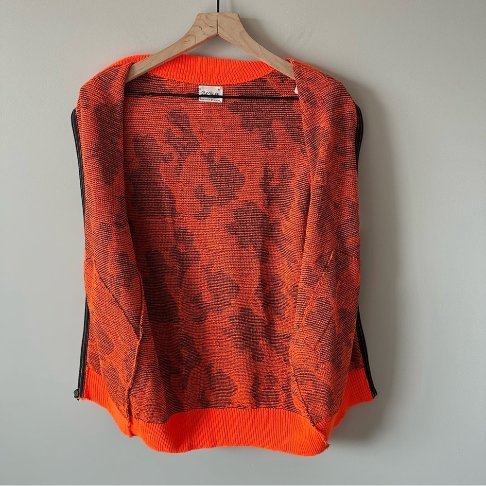 Bob Fratzke Winona Vintage Blaze Orange Camo Knit Vest Full Zip Hunting Gorpcorp - Picture 4 of 13